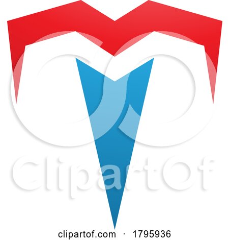 Red and Blue Letter T Icon with Pointy Tips by cidepix