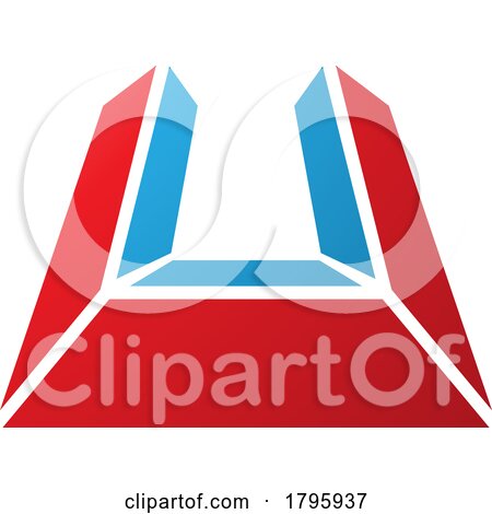 Red and Blue Letter U Icon in Perspective by cidepix