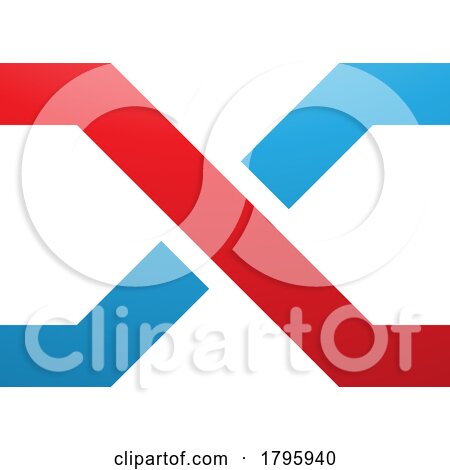 Red and Blue Letter X Icon with Crossing Lines by cidepix