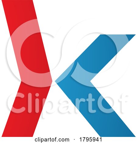 Red and Blue Lowercase Arrow Shaped Letter K Icon by cidepix
