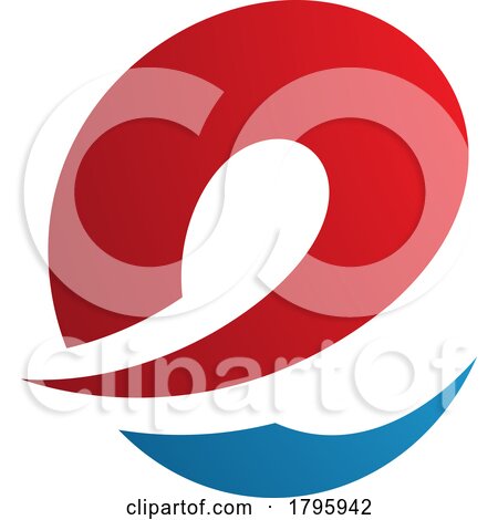 Red and Blue Lowercase Letter E Icon with Soft Spiky Curves by cidepix