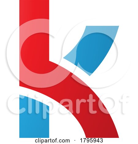 Red and Blue Lowercase Letter K Icon with Overlapping Paths by cidepix