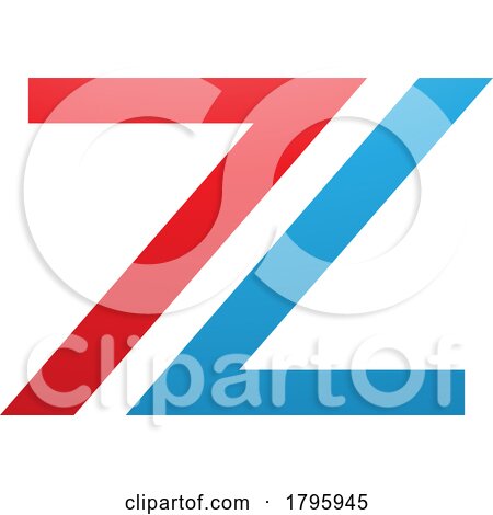 Red and Blue Number 7 Shaped Letter Z Icon by cidepix