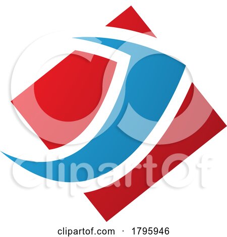 Red and Blue Diamond Square Letter J Icon by cidepix