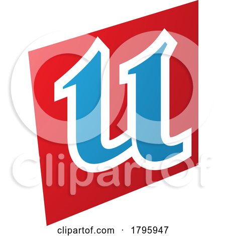 Red and Blue Distorted Square Shaped Letter U Icon by cidepix