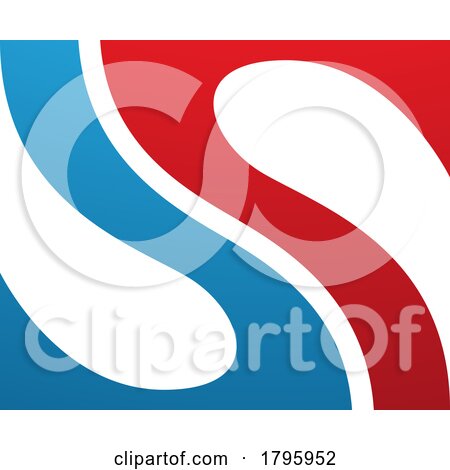Red and Blue Fish Fin Shaped Letter S Icon by cidepix