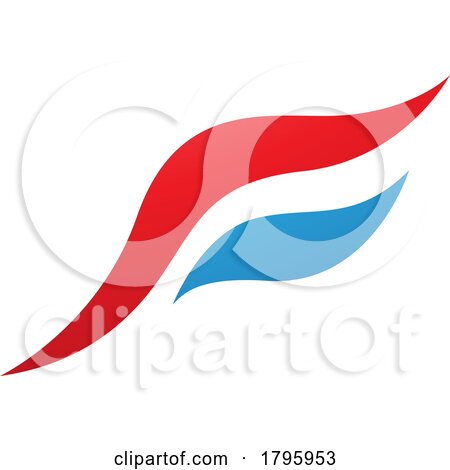 Red and Blue Flying Bird Shaped Letter F Icon by cidepix