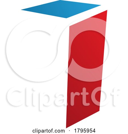 Red and Blue Folded Letter I Icon by cidepix