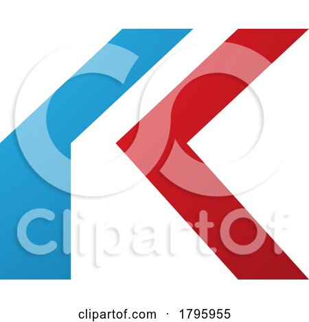 Red and Blue Folded Letter K Icon by cidepix