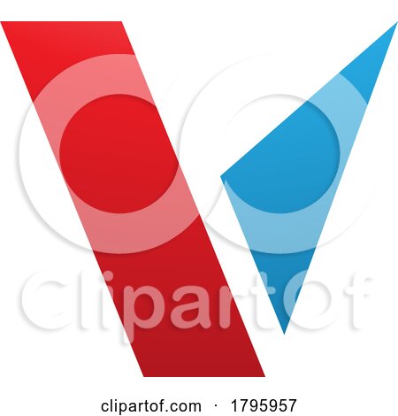 Red and Blue Geometrical Shaped Letter V Icon by cidepix