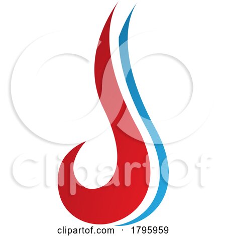 Red and Blue Hook Shaped Letter J Icon by cidepix