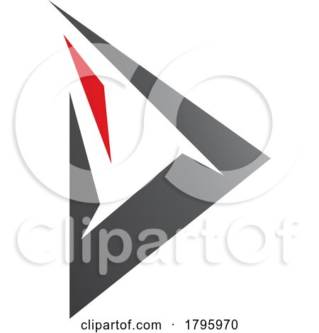 Red and Black Spiky Triangular Letter D Icon by cidepix