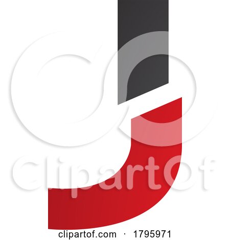 Red and Black Split Shaped Letter J Icon by cidepix