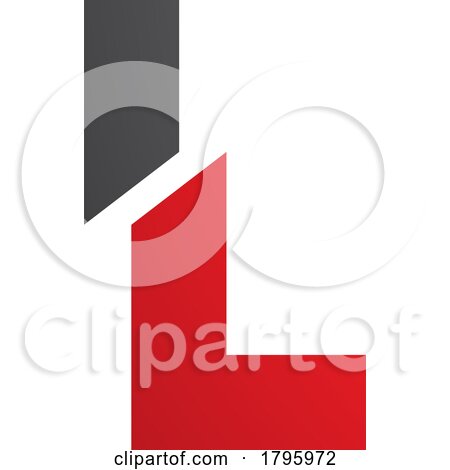 Red and Black Split Shaped Letter L Icon by cidepix