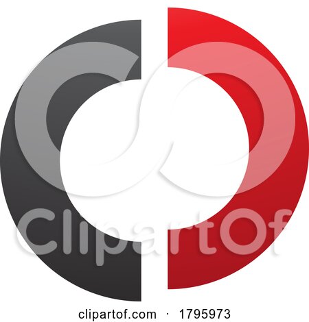 Red and Black Split Shaped Letter O Icon by cidepix