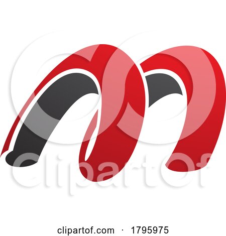 Red and Black Spring Shaped Letter M Icon by cidepix