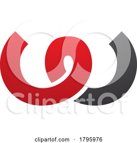 Red and Black Spring Shaped Letter W Icon by cidepix
