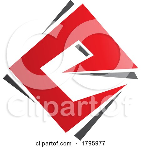 Red and Black Square Diamond Letter E Icon by cidepix