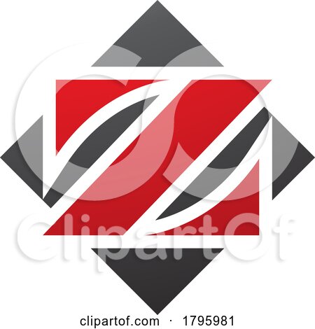 Red and Black Square Diamond Shaped Letter Z Icon by cidepix