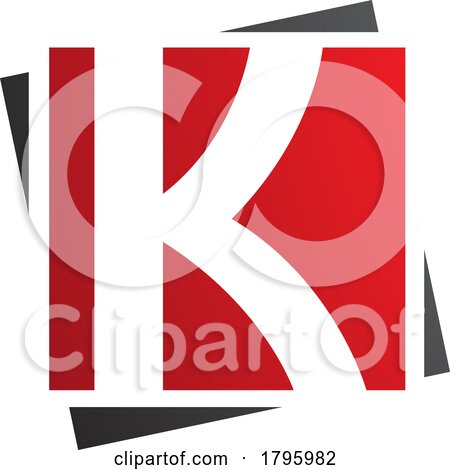 Red and Black Square Letter K Icon by cidepix