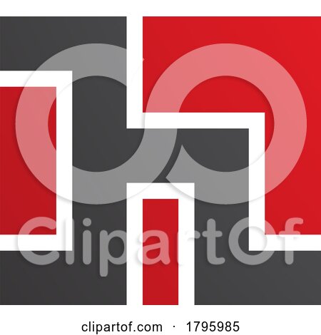 Red and Black Square Shaped Letter H Icon by cidepix