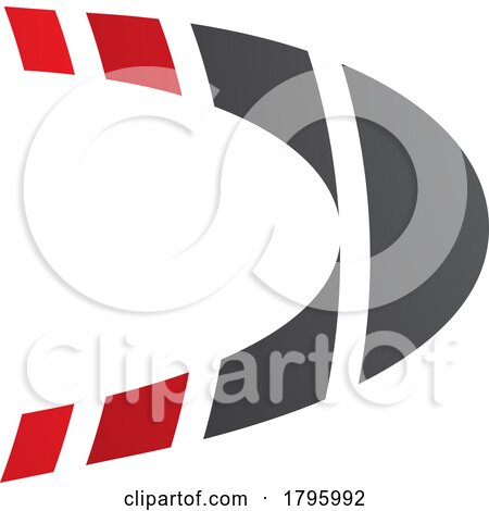 Red and Black Striped Letter D Icon by cidepix