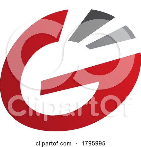 Red and Black Striped Oval Letter G Icon by cidepix