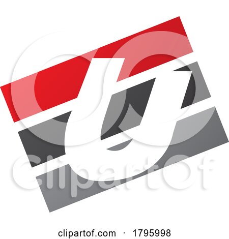 Red and Black Rectangular Shaped Letter U Icon by cidepix