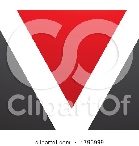 Red and Black Rectangular Shaped Letter V Icon by cidepix