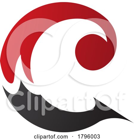 Red and Black Round Curly Letter C Icon by cidepix