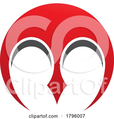 Red and Black Round Letter M Icon with Pointy Tips by cidepix