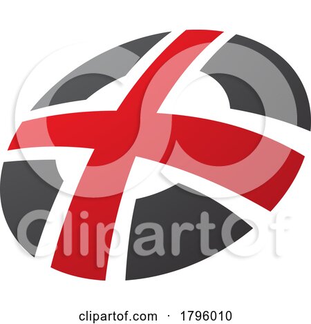 Red and Black Round Shaped Letter X Icon by cidepix