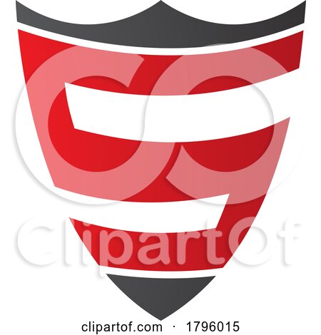 Red and Black Shield Shaped Letter S Icon by cidepix