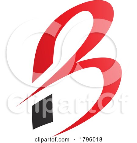 Red and Black Slim Letter B Icon with Pointed Tips by cidepix