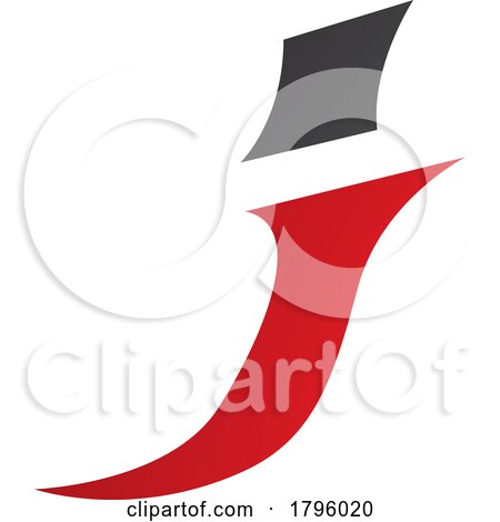 Red and Black Spiky Italic Letter J Icon by cidepix