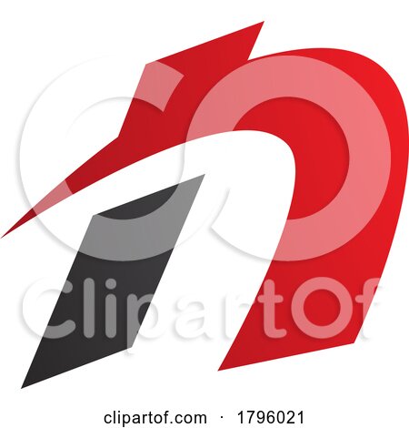 Red and Black Spiky Italic Letter N Icon by cidepix