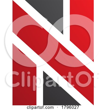 Red and Black Rectangle Shaped Letter N Icon by cidepix