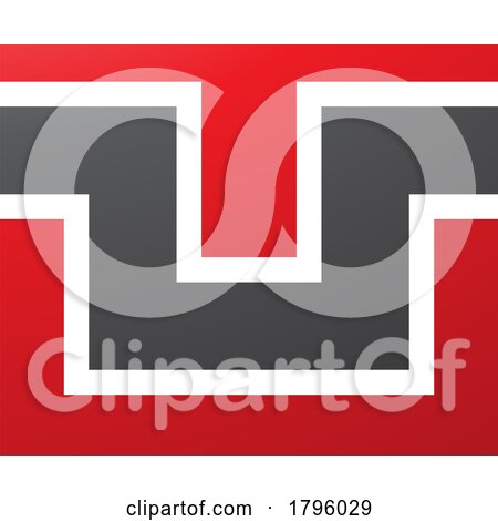 Red and Black Rectangle Shaped Letter U Icon by cidepix