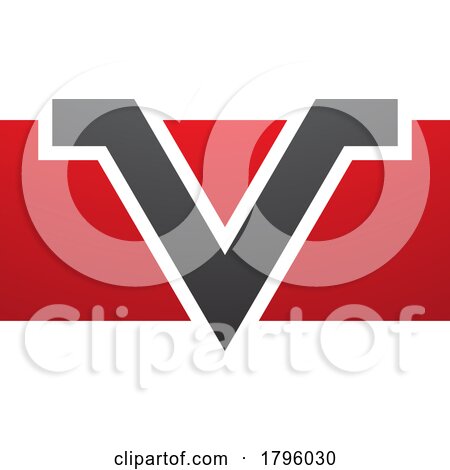 Red and Black Rectangle Shaped Letter V Icon by cidepix