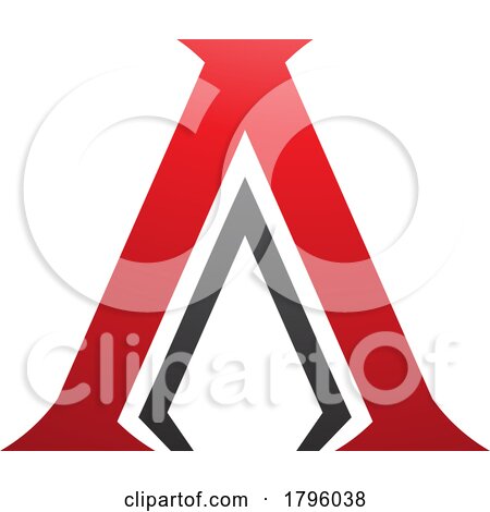 Red and Black Pillar Shaped Letter a Icon by cidepix