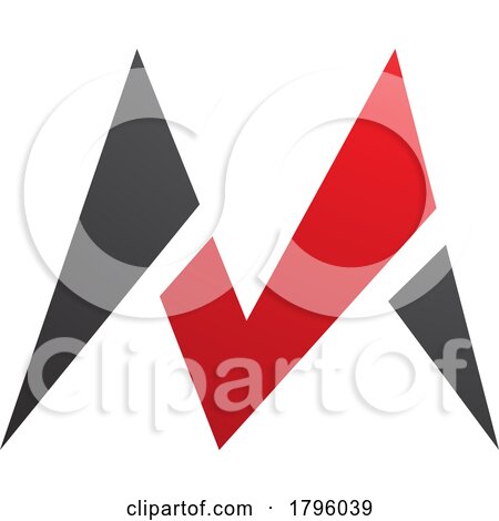 Red and Black Pointy Tipped Letter M Icon by cidepix