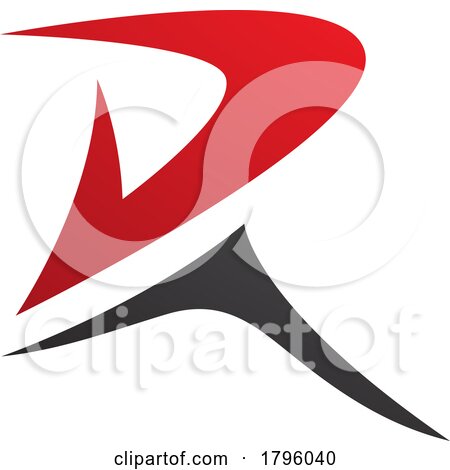 Red and Black Pointy Tipped Letter R Icon by cidepix