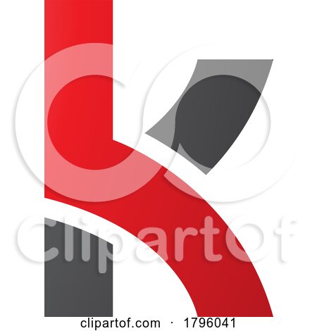 Red and Black Lowercase Letter K Icon with Overlapping Paths by cidepix