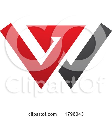 Red and Black Letter W Icon with Intersecting Lines by cidepix