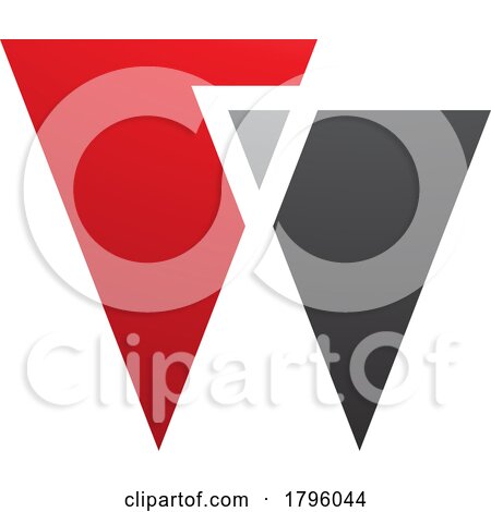 Red and Black Letter W Icon with Triangles by cidepix