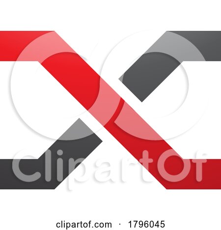Red and Black Letter X Icon with Crossing Lines by cidepix