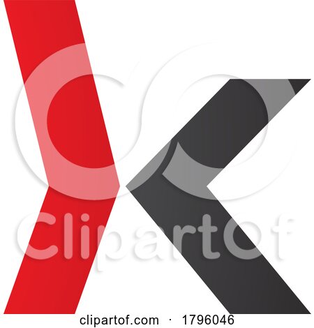 Red and Black Lowercase Arrow Shaped Letter K Icon by cidepix