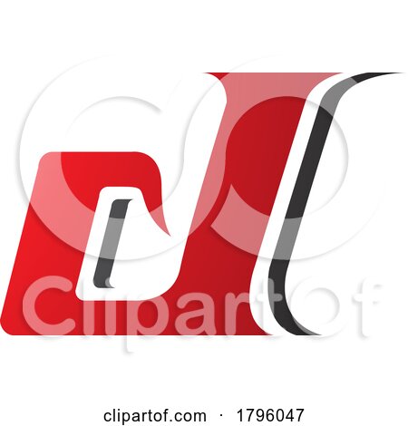 Red and Black Lowercase Italic Letter D Icon by cidepix
