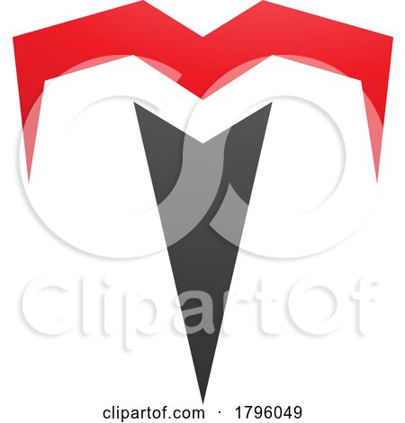 Red and Black Letter T Icon with Pointy Tips by cidepix