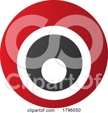 Red and Black Letter O Icon with Nested Circles by cidepix